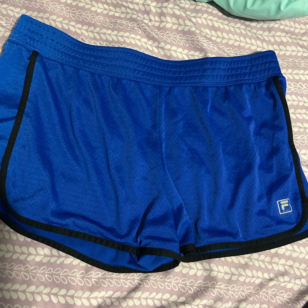 New Fila brand Blue Athletic Shorts with Black Trim size Xl woman